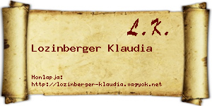 Lozinberger Klaudia névjegykártya